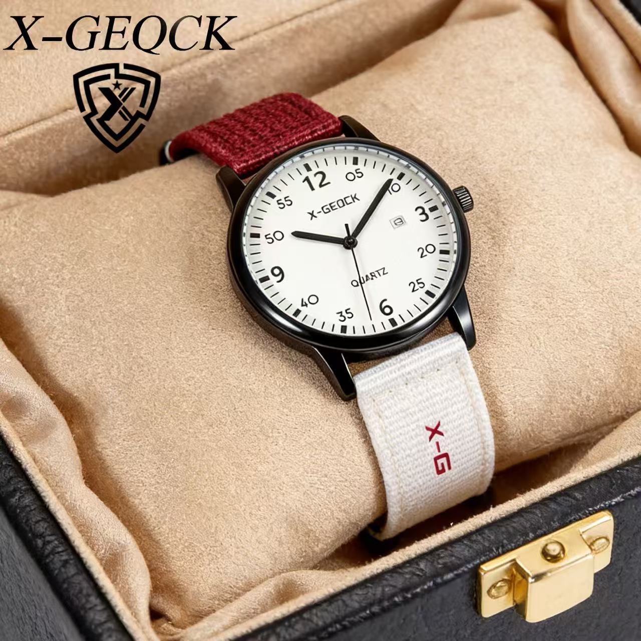 Watches for boys and girls, junior high school students, teenagers, fashion trends, luminous waterproof, personality test, canvas strap watch
