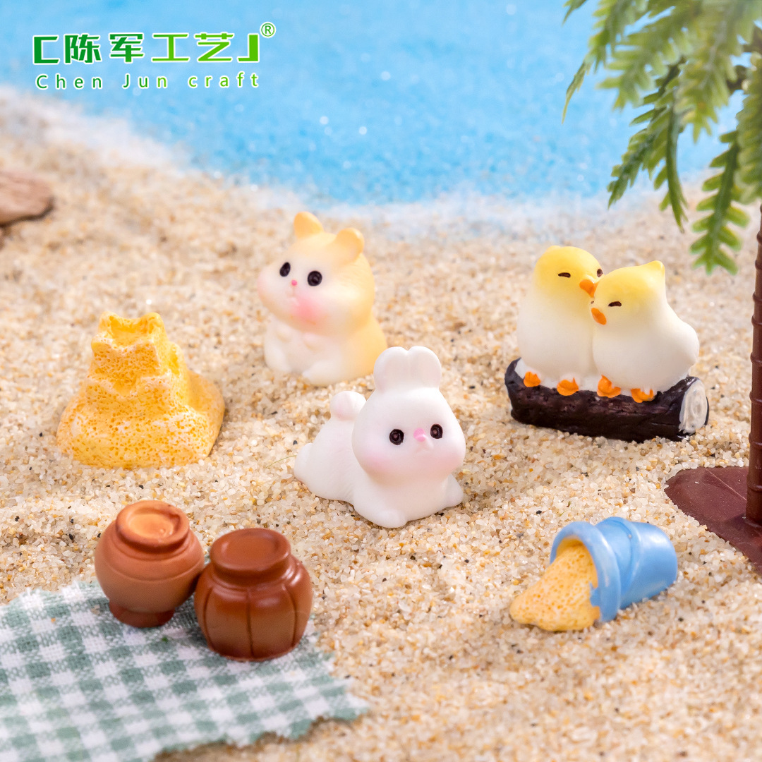 Micro landscape creative cute little rabbit animal gardening landscaping diy decoration accessories mini miniature E18 4