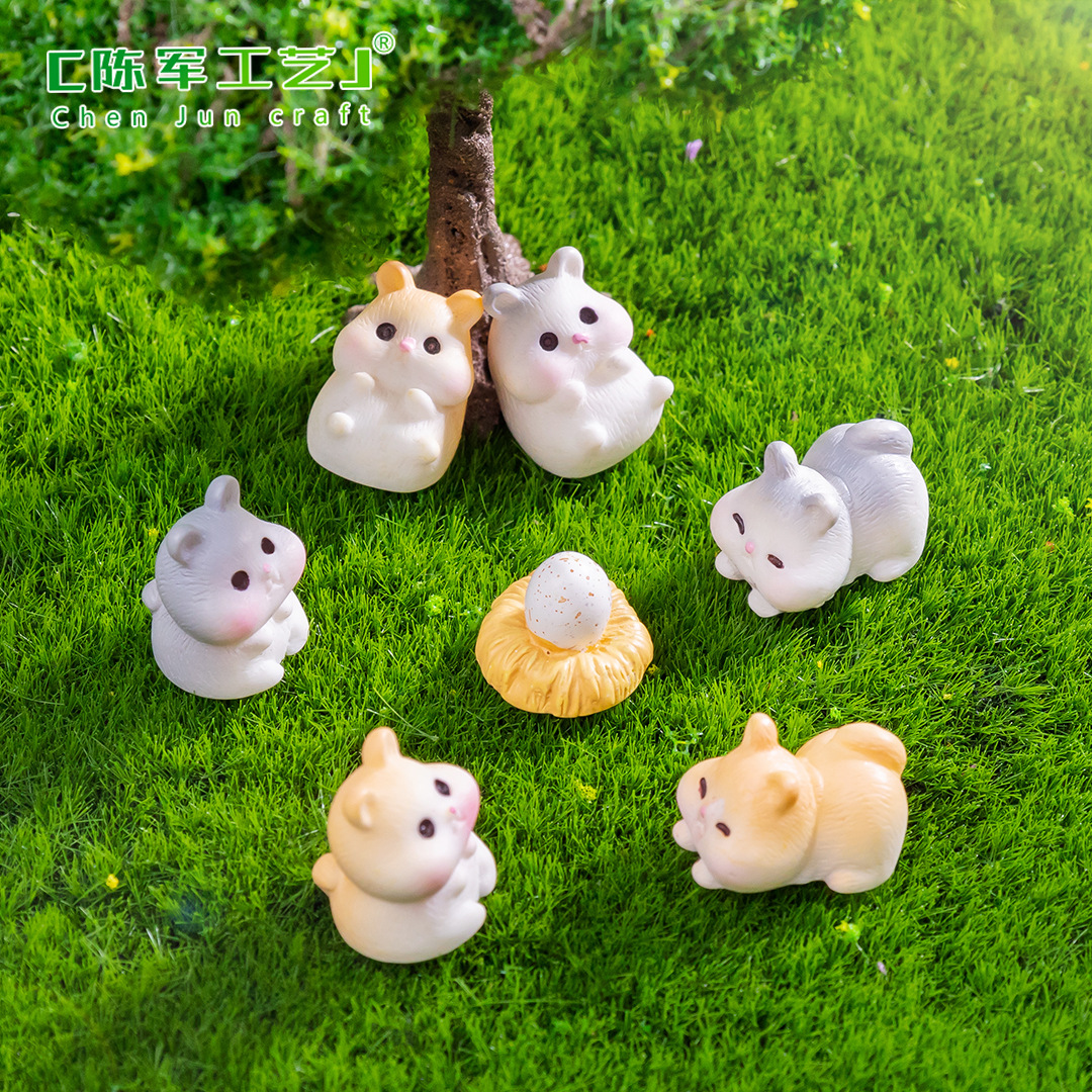 Micro landscape creative cute little rabbit animal gardening landscaping diy decoration accessories mini miniature E18 5