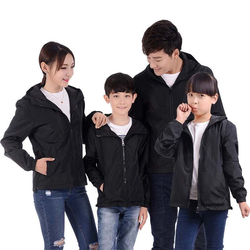 New coat men's large size spring and autumn casual jacket couple parent-child outdoor windbreaker with picture and logo printed