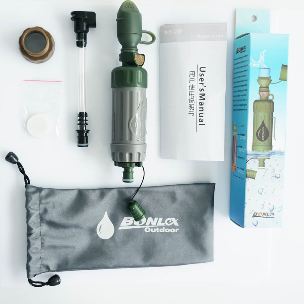 Outdoor multifunctional water purifier for individual soldiers. Earthquake emergency equipment for individual soldiers. Portable multifunctional direct-drinking water purifier.