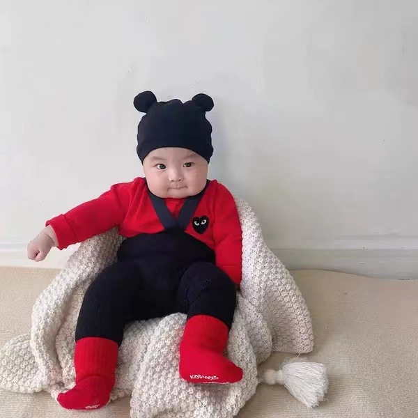 Live supply of baby core-spun yarn knitted 2026 spring baby wool long-sleeved baby sweater in stock