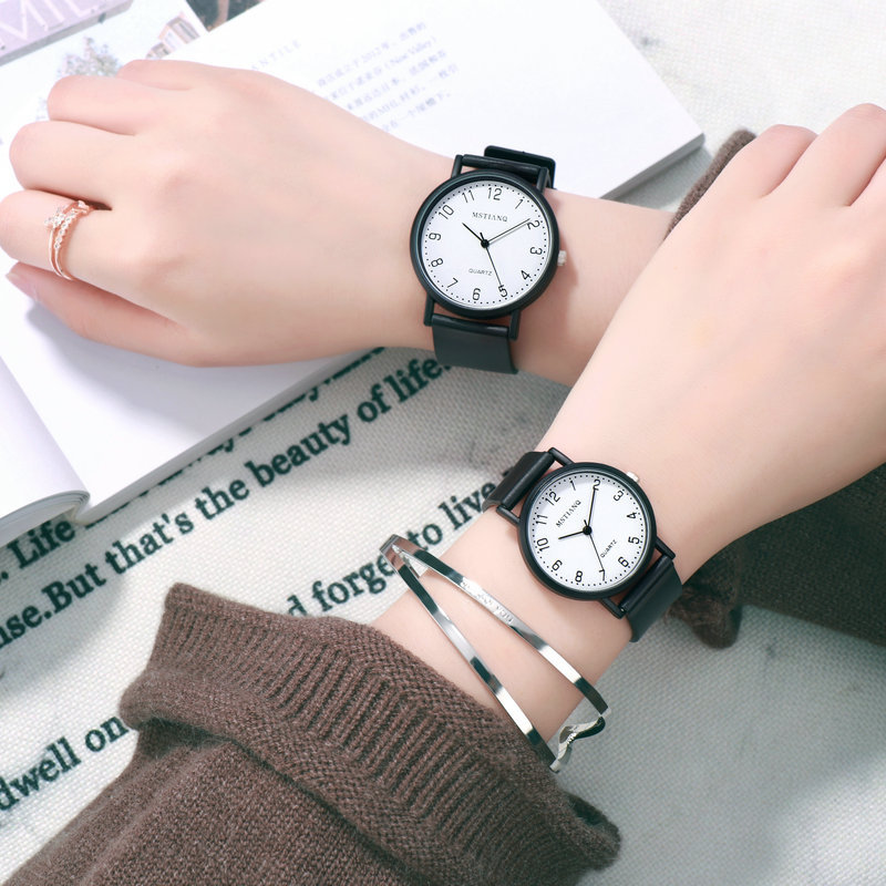 Popular watches for female students Korean version simple trendy sports and leisure men's atmospheric retro college style couple's watch