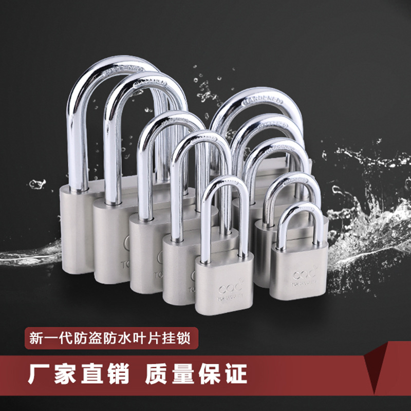 Factory direct supply of locks, large rounded blade padlock, anti-theft, anti-sled, imitation stainless steel pass-through lock, small lock for dormitory use