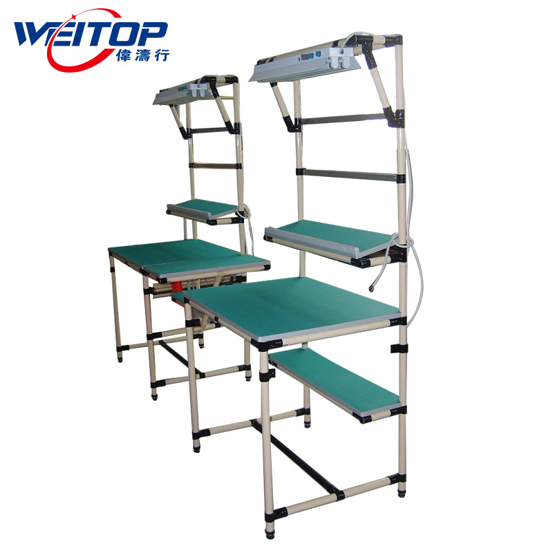 Supply of lean wire bar workbench pulley mobile workshop repair soldering table with enclosure anti-static operating table