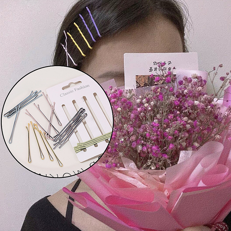 Manufacturer wholesale simple painted black hairpin headwear 10 pieces simple black painted hair 4