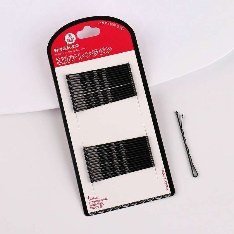 Manufacturer wholesale simple painted black hairpin headwear 10 pieces simple black painted hair 8