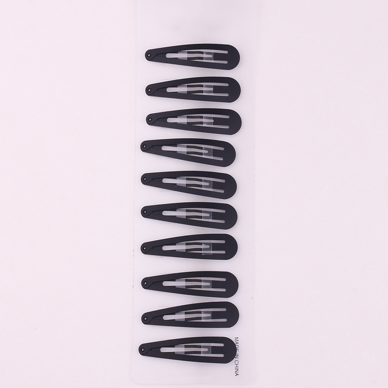 Manufacturer wholesale simple painted black hairpin headwear 10 pieces simple black painted hair 10