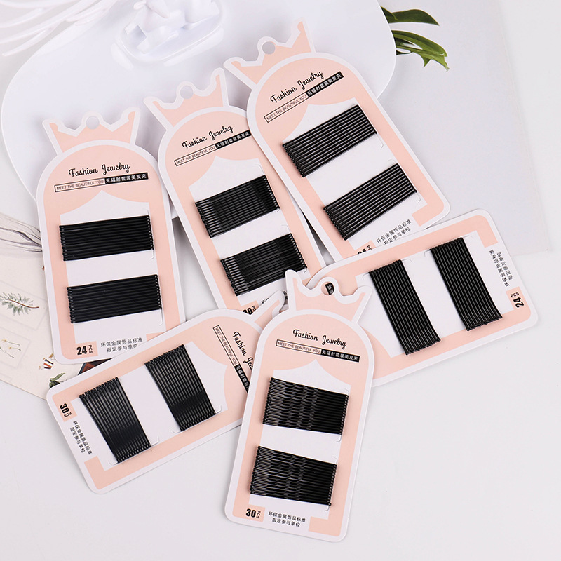 Manufacturer wholesale simple painted black hairpin headwear 10 pieces simple black painted hair