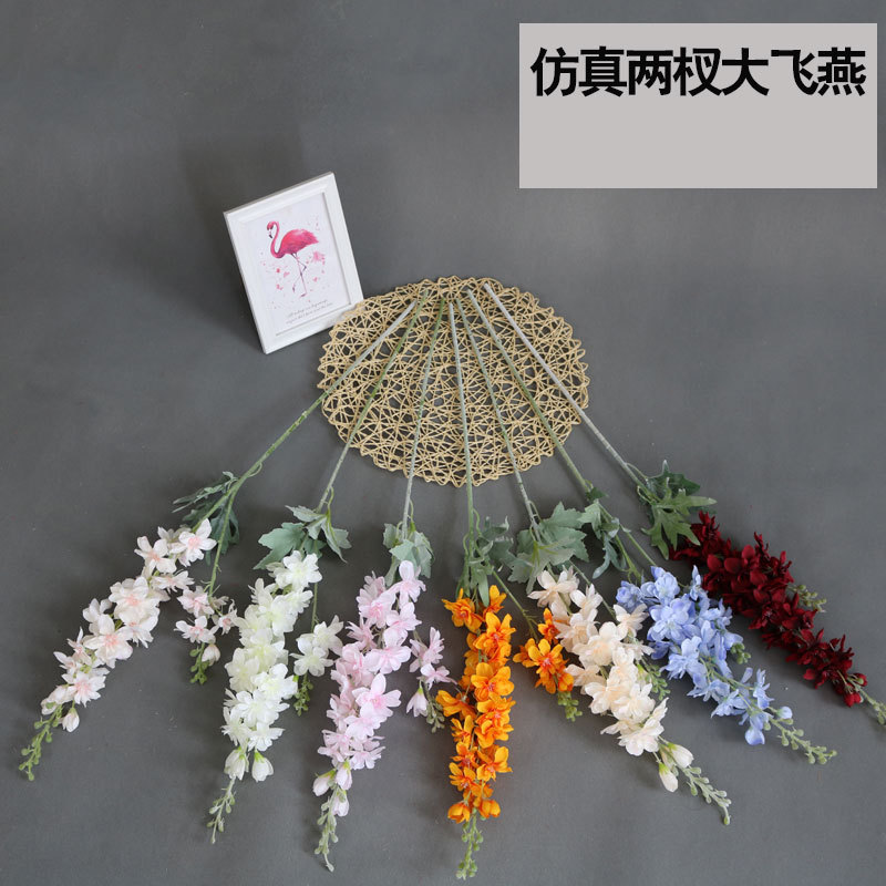 New wedding simulation large delphinium artificial flowers fake flower vase wedding hall decoration placement accessories simulation flowers