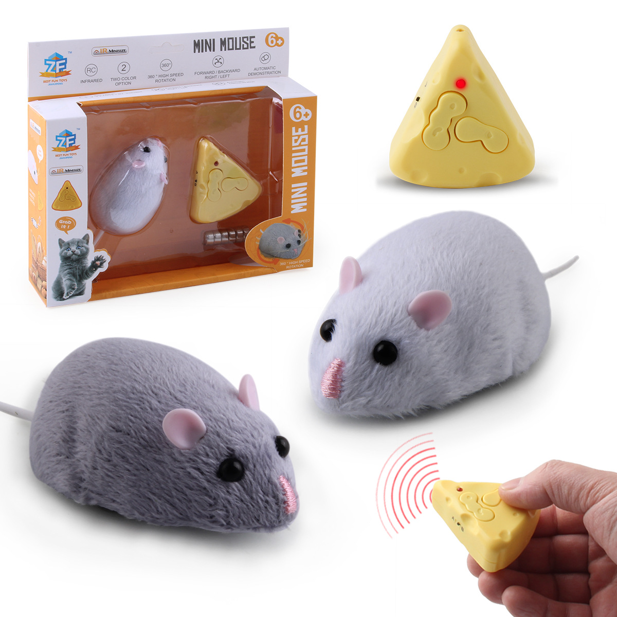 Funny cat toys, simulated infrared electric remote control mouse model, new and strange mouse prank toys