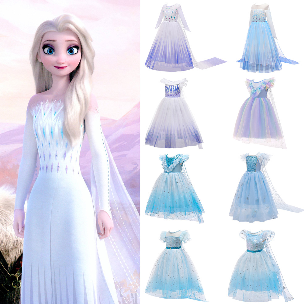 Frozen children's role-playing cosplay performance suit party dress wedding dress tutu skirt