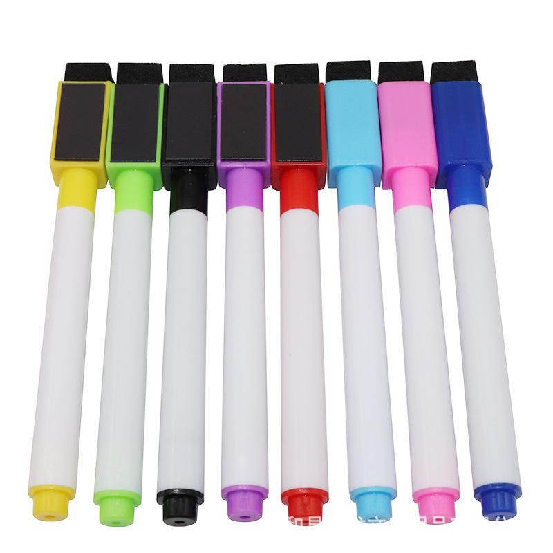 Manufacturer wholesale whiteboard markers erasable children's painting graffiti plastic magnetic belt brush color water-based markers 5
