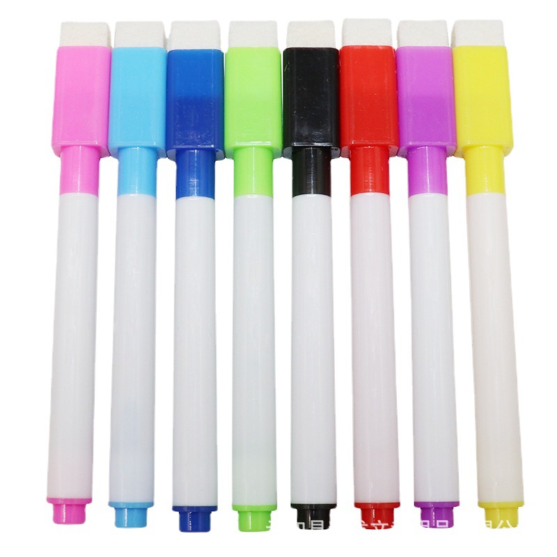 Manufacturer wholesale whiteboard markers erasable children's painting graffiti plastic magnetic belt brush color water-based markers 6