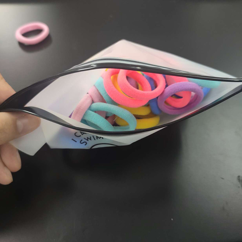 Creative cartoon bird, chicken, daisy flower, translucent frosted ziplock bag, travel portable storage bag, rubber band zipper bag 4