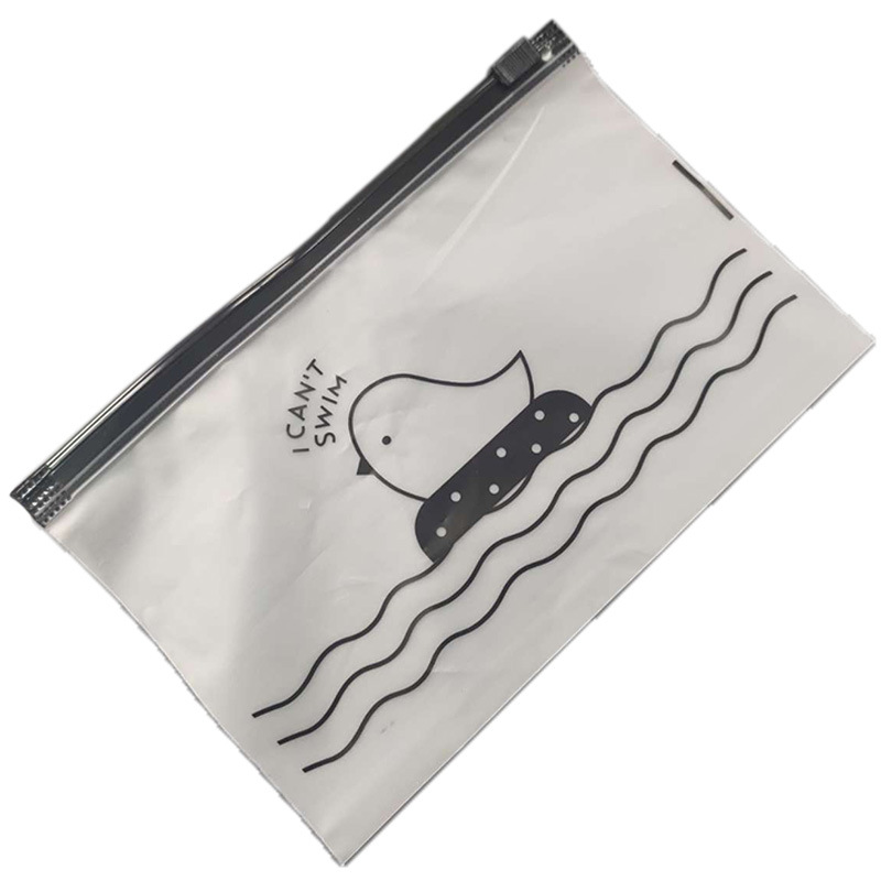 Creative cartoon bird, chicken, daisy flower, translucent frosted ziplock bag, travel portable storage bag, rubber band zipper bag 6