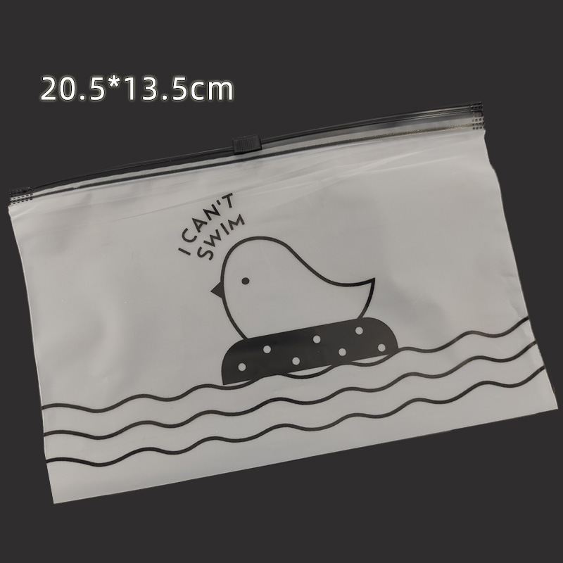 Creative cartoon bird, chicken, daisy flower, translucent frosted ziplock bag, travel portable storage bag, rubber band zipper bag 8