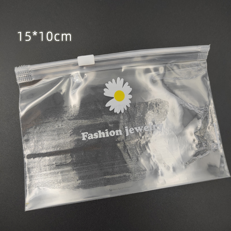 Creative cartoon bird, chicken, daisy flower, translucent frosted ziplock bag, travel portable storage bag, rubber band zipper bag 10