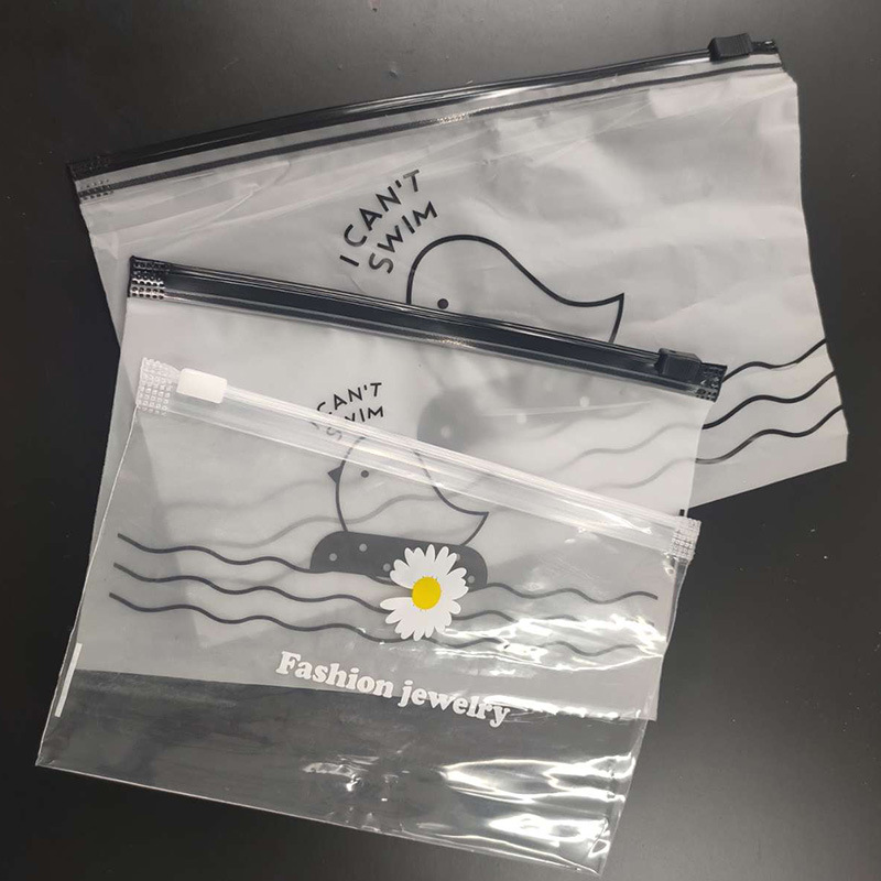Creative cartoon bird, chicken, daisy flower, translucent frosted ziplock bag, travel portable storage bag, rubber band zipper bag