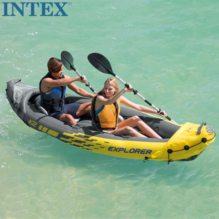 INTEX68307 Explorer two-person inflatable boat inflatable boat four-person thickened rubber boat single-person assault canoe