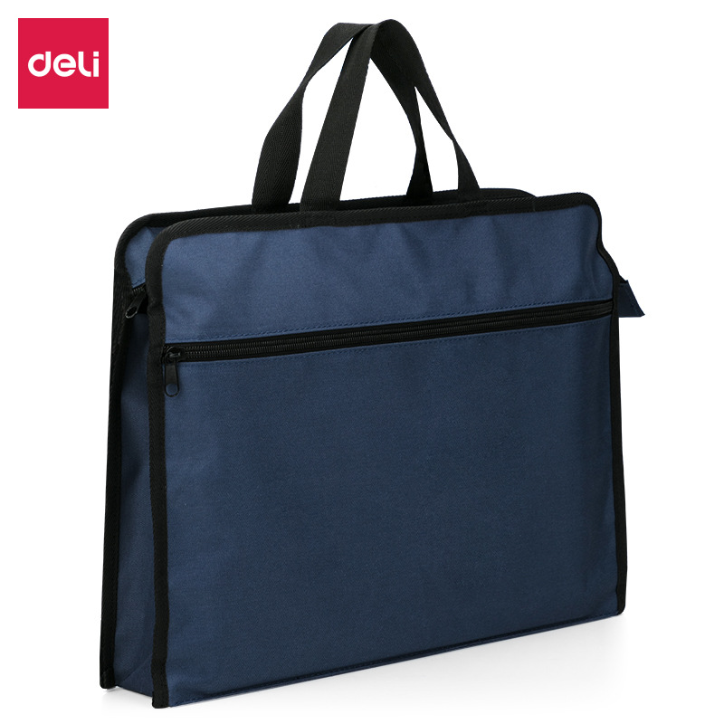 Deli 63753 portable zipper bag student information bag briefcase business document bag archive bag file bag