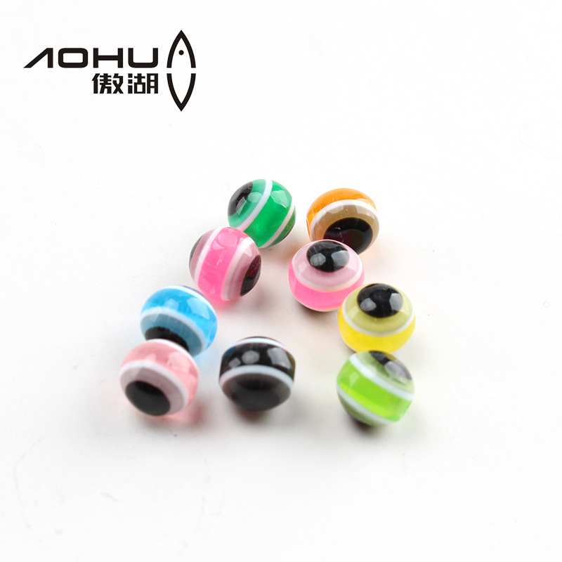 Aohu Luya fish eye bead Texas fishing group bullet lead bean 50 mixed color Luya simulation fake bait accessories