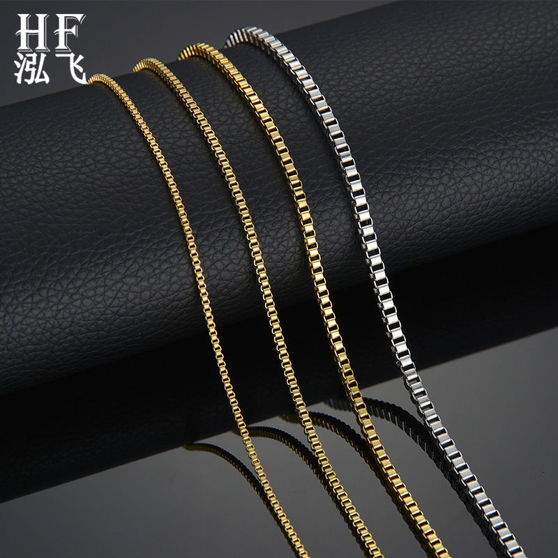 Manufacturer's spot stainless steel box chain European and American fashion trend box necklace men's and women's diy jewelry accessories chain
