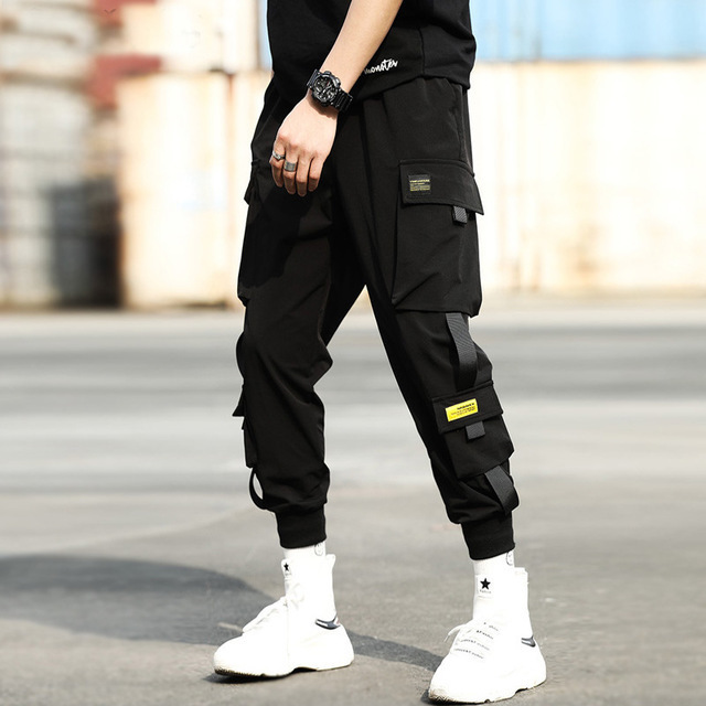 2021 new style pants for men, Korean style, trendy, loose, student ins, nine-point chic casual overalls, trendy brand foot binding