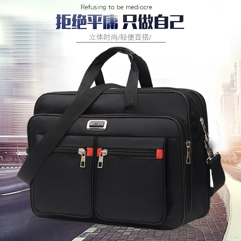 Factory direct sales men's briefcase Oxford cloth laptop bag horizontal style portable business backpack cross-border supply