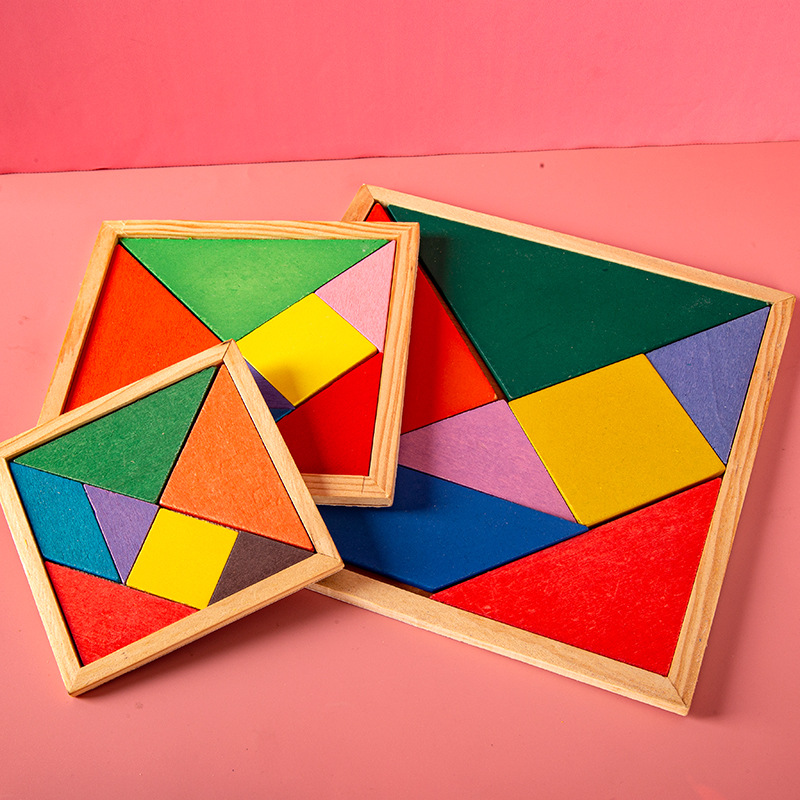 Children's educational tangram building blocks puzzle baby brain development kindergarten colorful tangram learning teaching aids