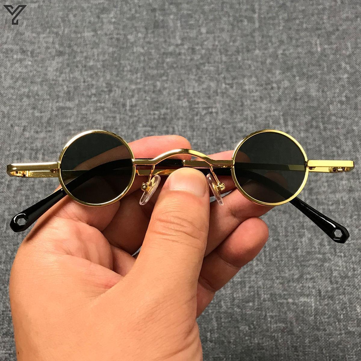 Ultra-small frame round retro sunglasses for men and women mini small round frame table mirror traitor glasses hip-hop sunglasses