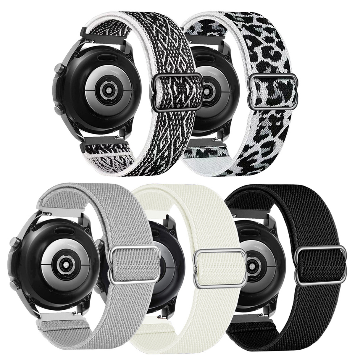 Suitable for Samsung watch4 stretch nylon strap smart watch Garmin amazfit Huawei gt2 pro20mm