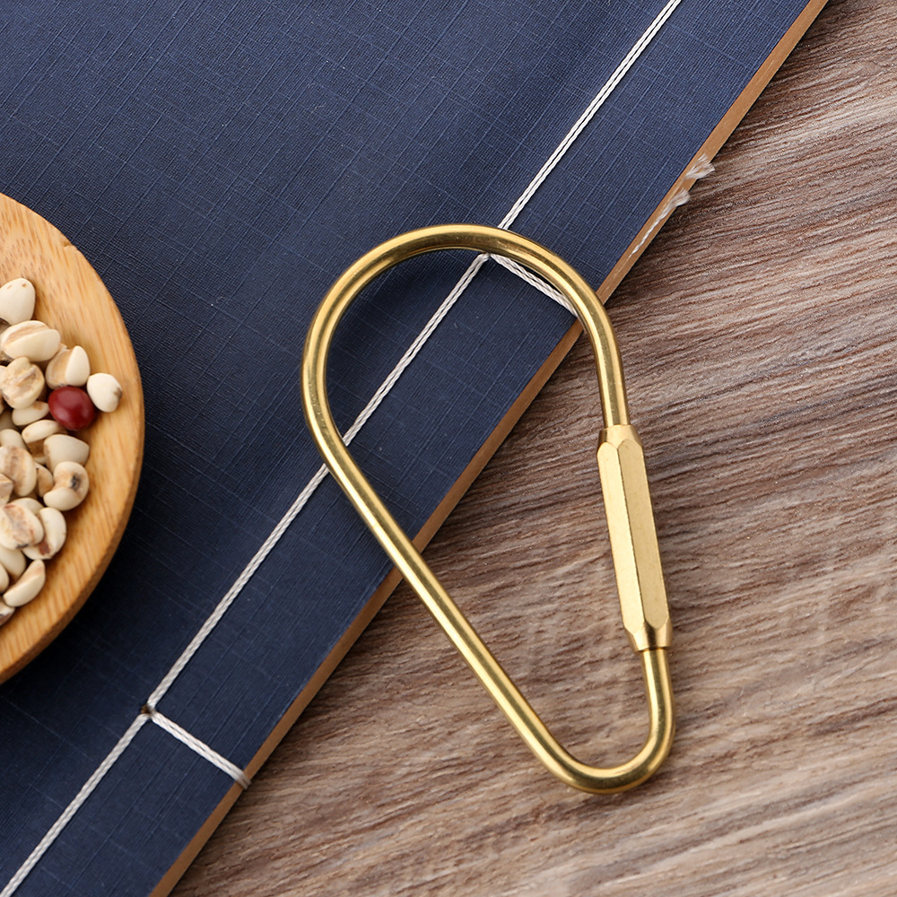 Pure brass simple decorative keychain creative accessories car keychain metal keychain unscrewable screw buckle