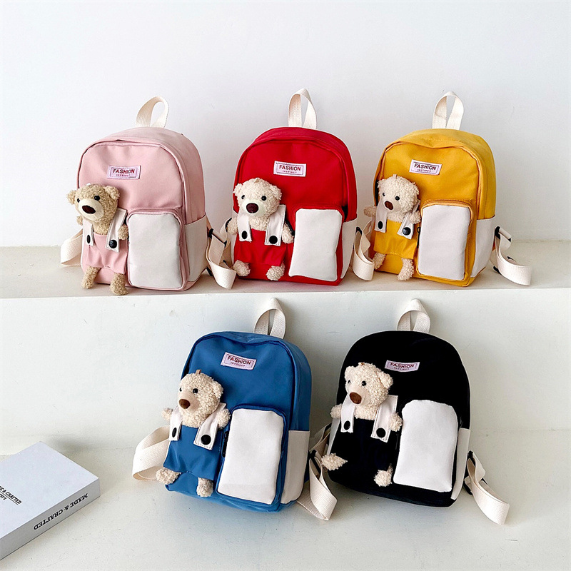 Cartoon children's schoolbag 2021 new kindergarten cute bear girl bag primary school student backpack wholesale