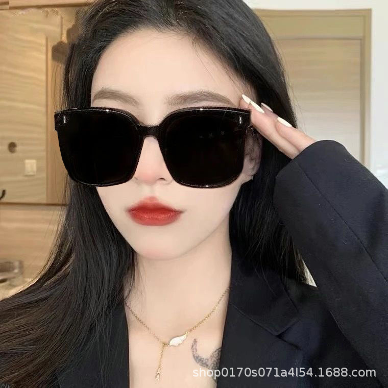 Large sunglasses for women, one vertical rice nail type sunglasses, Korean style, big face, slimming, anti-UV, ins, round face, internet celebrity