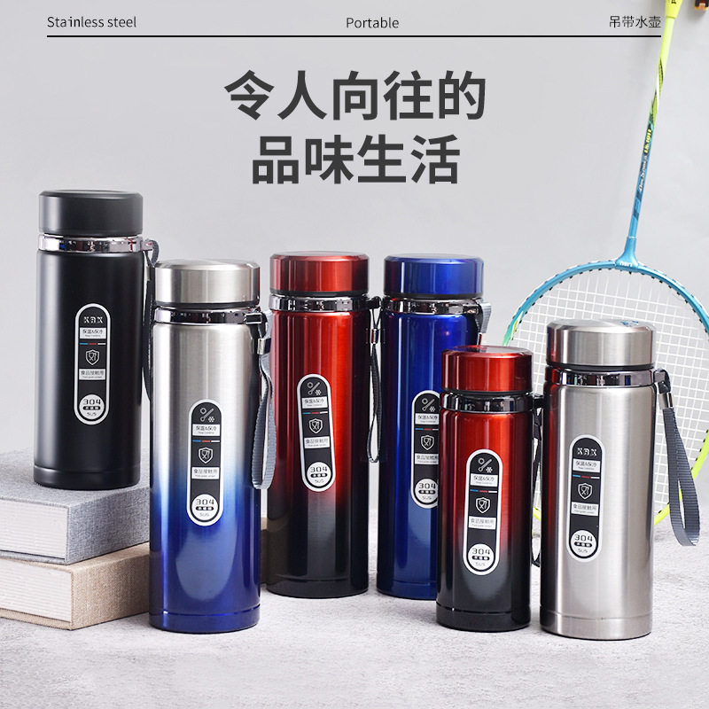 304 stainless steel insulated cup outdoor vacuum travel gift cup portable large capacity sling mountaineering sports kettle