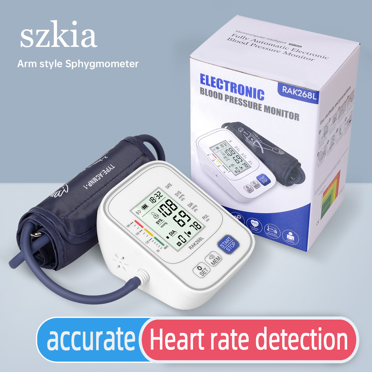 szkia foreign trade export electronic blood pressure monitor for the elderly home blood pressure meter factory wholesale manometer to measure high blood pressure