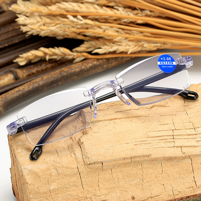 New anti-blue light reading glasses, rimless reading glasses, edge-cut reading glasses, street stalls, reading glasses source manufacturer