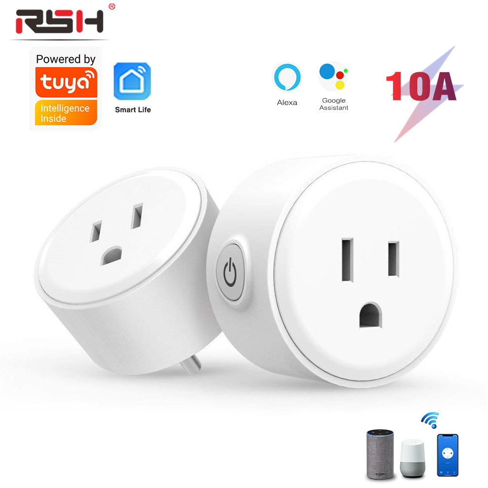 Tuya wifi smart socket wireless switch mobile phone app remote ALexa audio voice control smart home