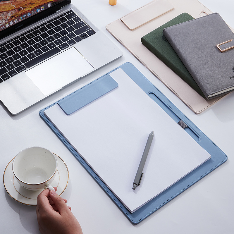 a4 board clip folder pen slot leather conference pad magnetic writing board business gift planwith schedule book