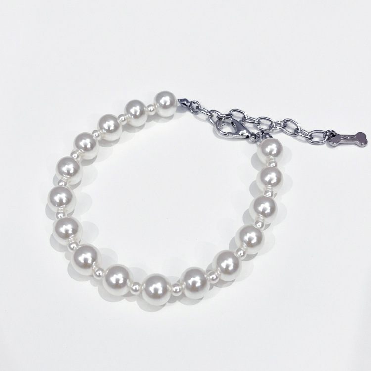 Zhous pet supplies collar leash collar pearl cat necklace small and medium-sized dog collar collar accessories