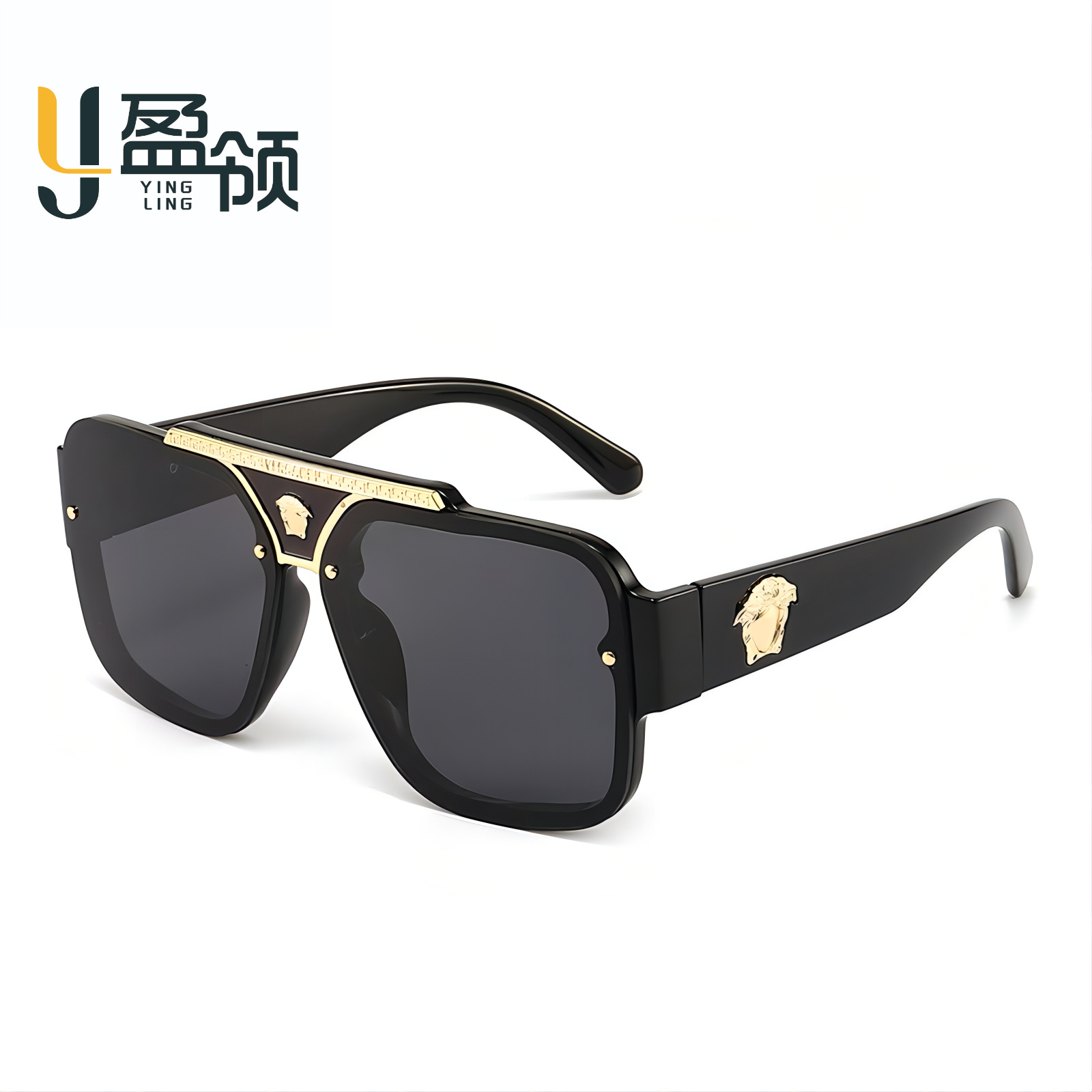 New Yingling Fashion Sunglasses for Men and Women Cross-border Personalized Foreign Trade Large-Frame Human Head Sunglasses INS Style Prom Glasses