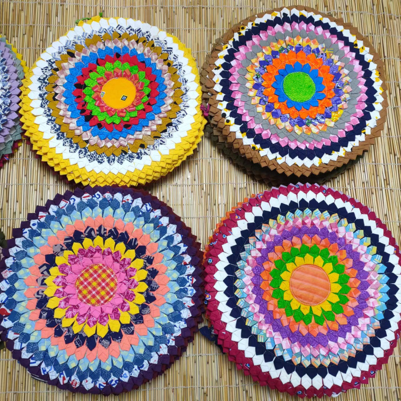 Thai handmade patchwork cushions, round chair cushions, sofa car cushions, futon lotus cushions, ethnic style home accessories