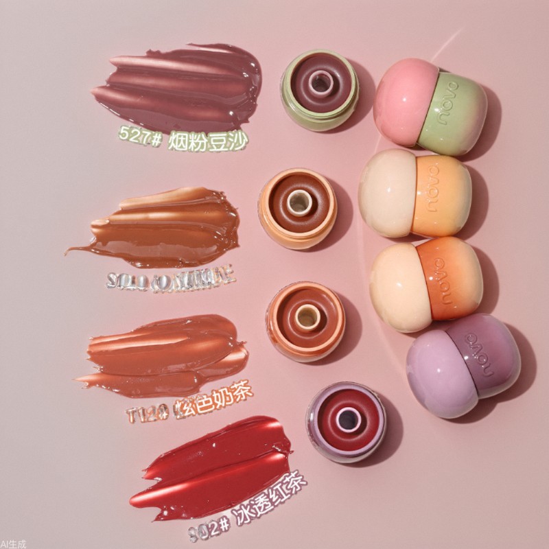 Beauty NOVO hazelnut refreshing crystal lip jelly moisturizing, hydrating and diluting lip lines students affordable lip glaze wholesale