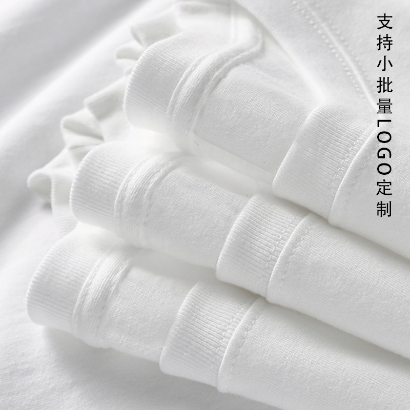 2025 summer 220g pullover round neck pure cotton short-sleeved T-shirt for men and women, loose, casual, thick and versatile top