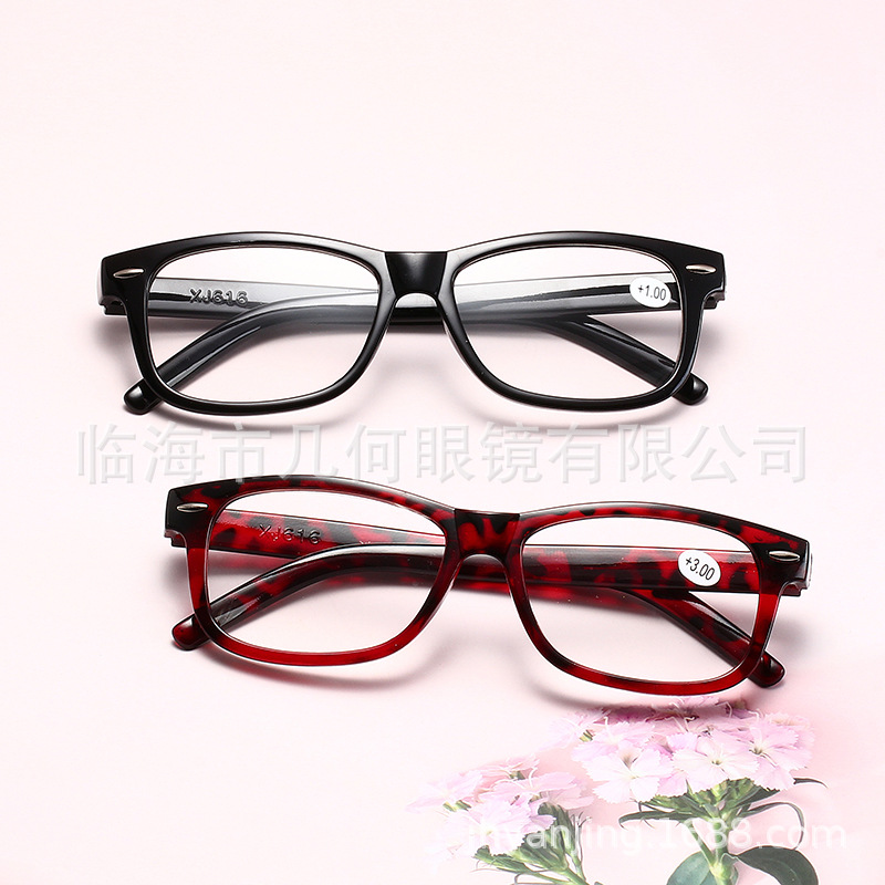 New retro rivet reading glasses for exhibition and export, new products on street stalls, men's resin fashion flat glasses