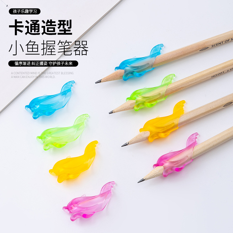 Factory direct supply to primary school students three-finger pen holder for kindergarten writing cartoon shape dolphin grip corrector 2