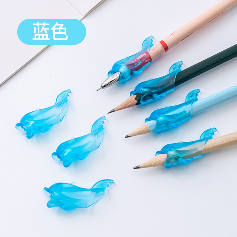 Factory direct supply to primary school students three-finger pen holder for kindergarten writing cartoon shape dolphin grip corrector 9