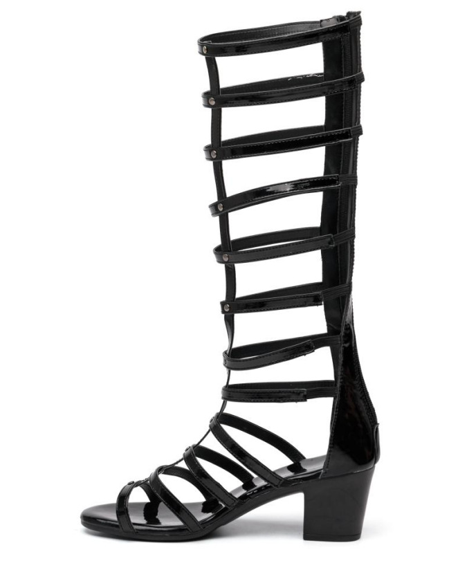 Roman sandals for women summer 2020 new style high tube thick heel Korean style hollow sandals for women (height 6)