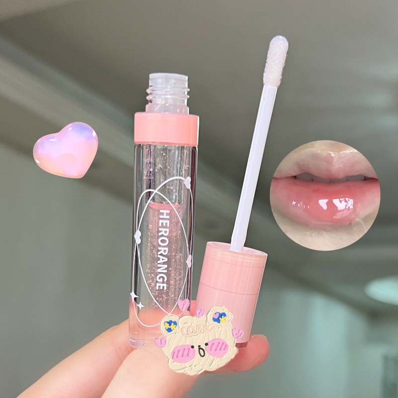 HERORANGE~Aqua Crystal Transparent Lip Oil Nourishing and Moisturizing Mirror Lip Gloss Transparent Watery Glass Lip Gloss